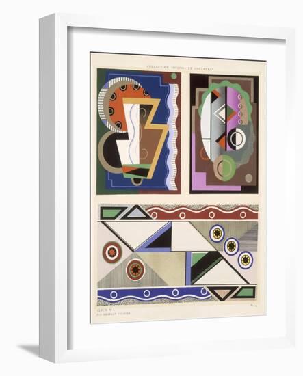 Abstract Designs, from 'Decorations and Colours', Published 1930 (Colour Litho)-Georges Valmier-Framed Giclee Print