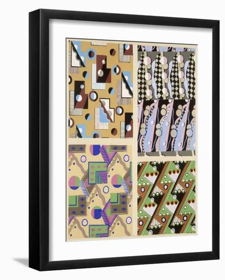 Abstract Designs, from 'Decorations and Colours', Published 1930 (Colour Litho)-Georges Valmier-Framed Giclee Print