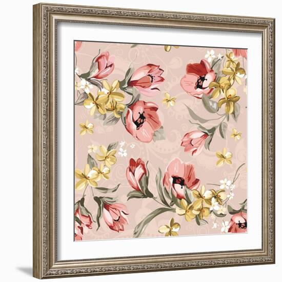 Abstract Elegance Floral Pattern-Aleksey Vl B.-Framed Art Print