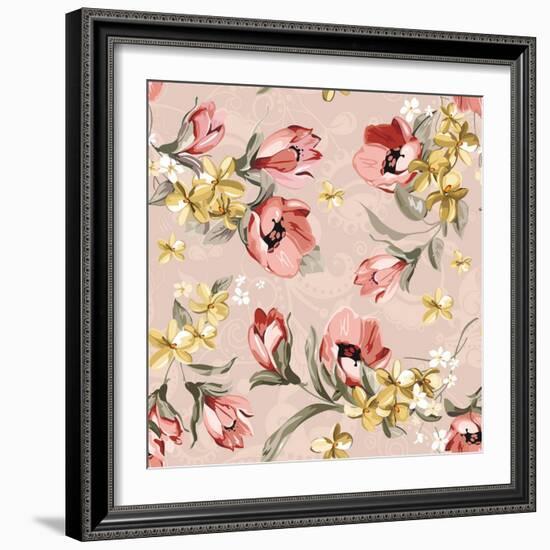 Abstract Elegance Floral Pattern-Aleksey Vl B.-Framed Art Print