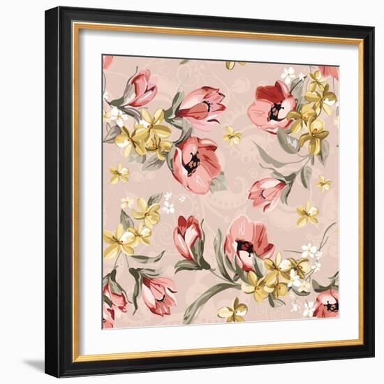 Abstract Elegance Floral Pattern-Aleksey Vl B.-Framed Art Print