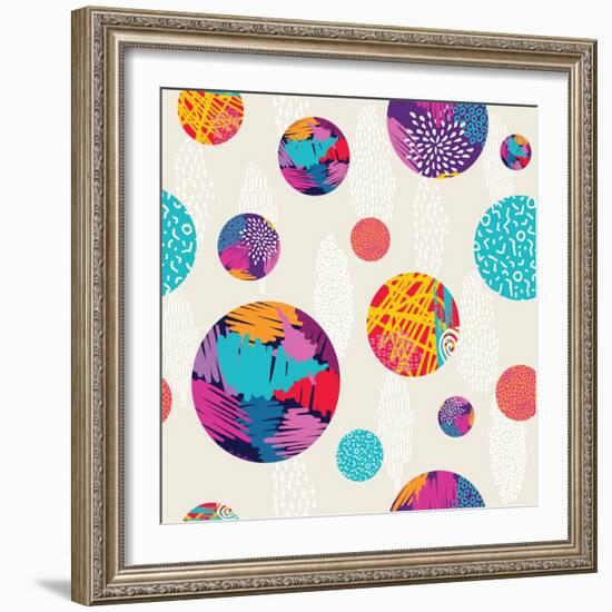 Abstract Ethnic Pattern-cienpies-Framed Art Print