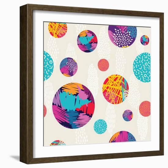 Abstract Ethnic Pattern-cienpies-Framed Art Print