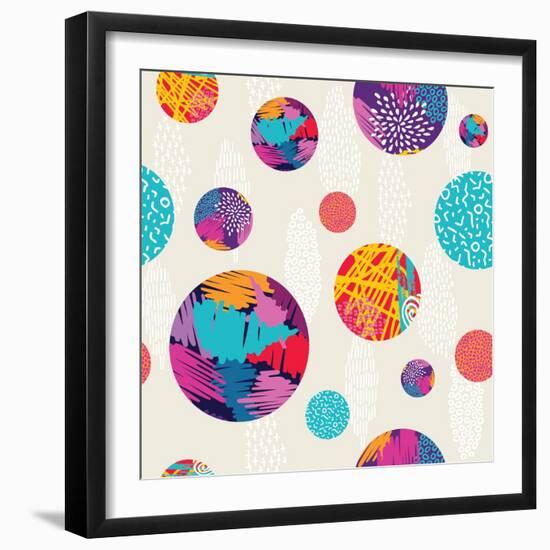 Abstract Ethnic Pattern-cienpies-Framed Art Print