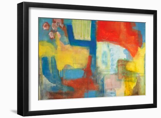 Abstract Expressionist in Red, Yellow and Blue-English School-Framed Giclee Print