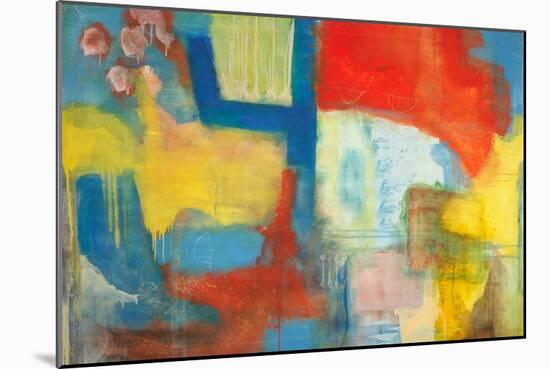 Abstract Expressionist in Red, Yellow and Blue-English School-Mounted Giclee Print