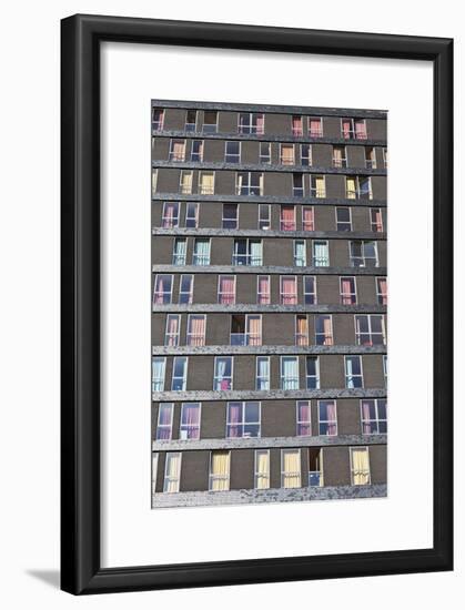 Abstract Exterior Facade of Student Residential High-Rise De Uithof Campus Netherlands-Julian Castle-Framed Photo