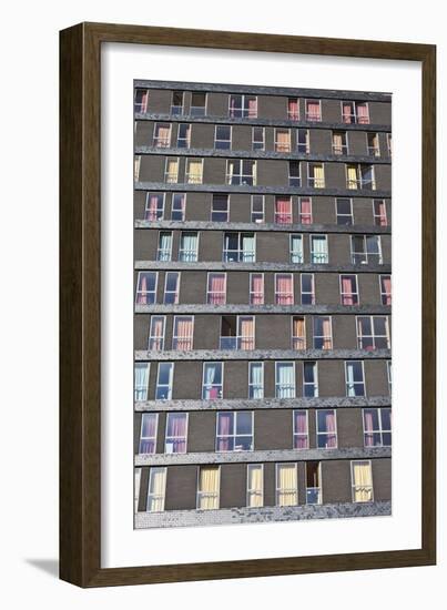 Abstract Exterior Facade of Student Residential High-Rise De Uithof Campus Netherlands-Julian Castle-Framed Photo