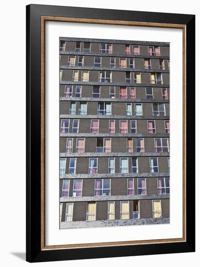 Abstract Exterior Facade of Student Residential High-Rise De Uithof Campus Netherlands-Julian Castle-Framed Photo