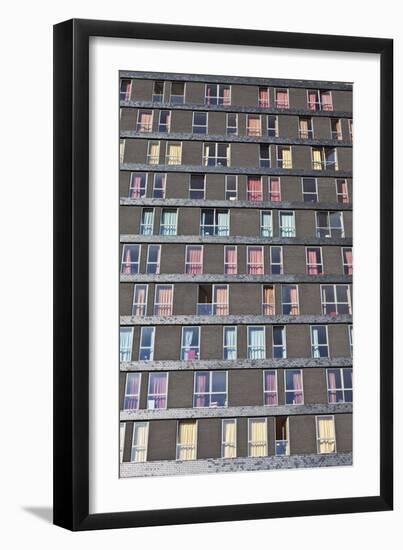 Abstract Exterior Facade of Student Residential High-Rise De Uithof Campus Netherlands-Julian Castle-Framed Photo