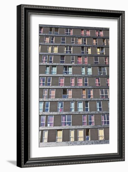 Abstract Exterior Facade of Student Residential High-Rise De Uithof Campus Netherlands-Julian Castle-Framed Photo