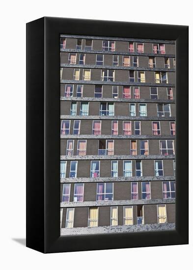 Abstract Exterior Facade of Student Residential High-Rise De Uithof Campus Netherlands-Julian Castle-Framed Stretched Canvas