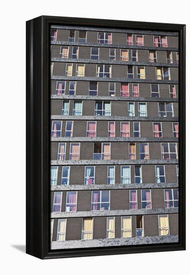 Abstract Exterior Facade of Student Residential High-Rise De Uithof Campus Netherlands-Julian Castle-Framed Stretched Canvas