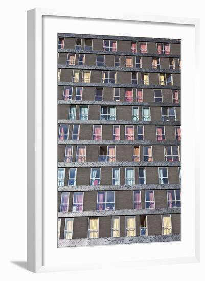 Abstract Exterior Facade of Student Residential High-Rise De Uithof Campus Netherlands-Julian Castle-Framed Photo