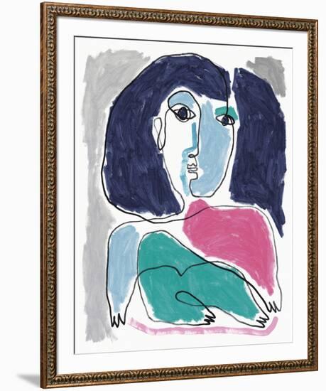 Abstract Faces - Crouch-Aurora Bell-Framed Giclee Print