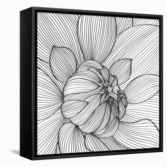 Abstract Floral Background. Vector Flower Dahlia. Element for Design.-Helga Pataki-Framed Stretched Canvas