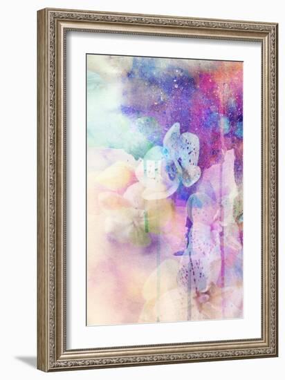 Abstract Floral Background- Watercolor Grunge Texture-run4it-Framed Art Print