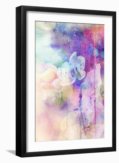 Abstract Floral Background- Watercolor Grunge Texture-run4it-Framed Art Print