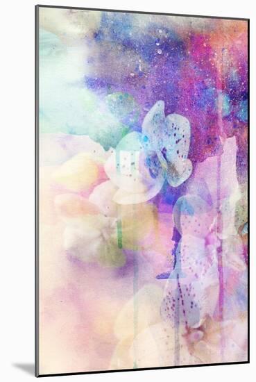 Abstract Floral Background- Watercolor Grunge Texture-run4it-Mounted Art Print
