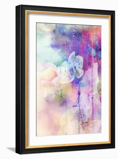 Abstract Floral Background- Watercolor Grunge Texture-run4it-Framed Art Print