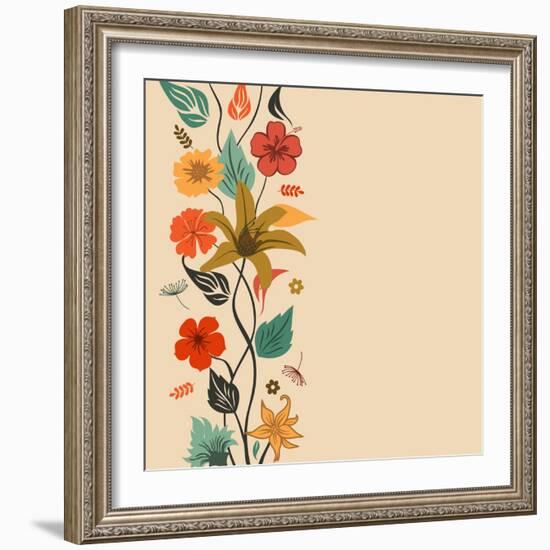 Abstract Floral Background-aispl-Framed Art Print