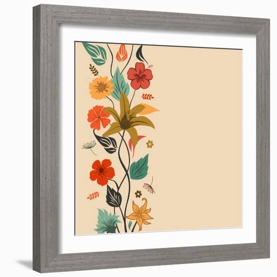 Abstract Floral Background-aispl-Framed Art Print