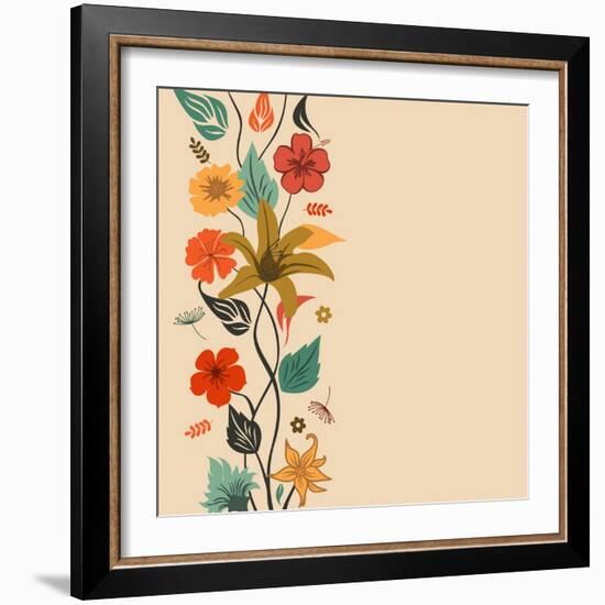 Abstract Floral Background-aispl-Framed Art Print