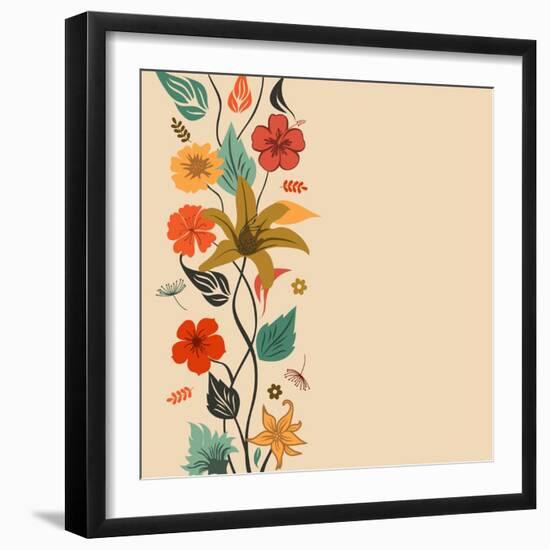 Abstract Floral Background-aispl-Framed Art Print