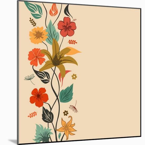 Abstract Floral Background-aispl-Mounted Art Print