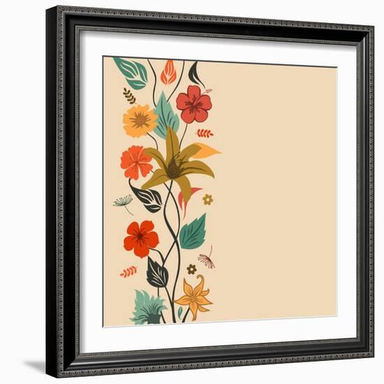 Abstract Floral Background-aispl-Framed Art Print