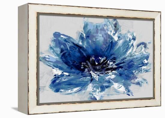 Abstract Floral Blue-David Moore-Framed Stretched Canvas