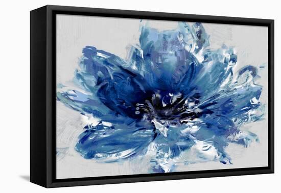 Abstract Floral Blue-David Moore-Framed Stretched Canvas