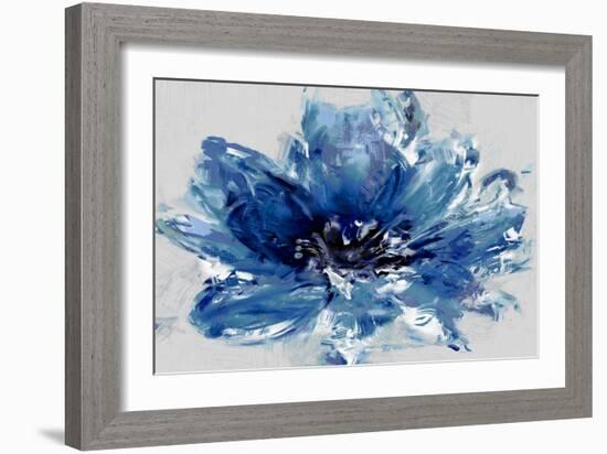Abstract Floral Blue-David Moore-Framed Art Print