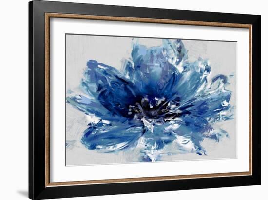 Abstract Floral Blue-David Moore-Framed Art Print