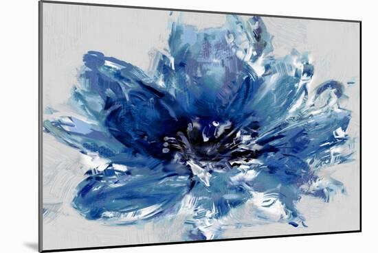 Abstract Floral Blue-David Moore-Mounted Art Print