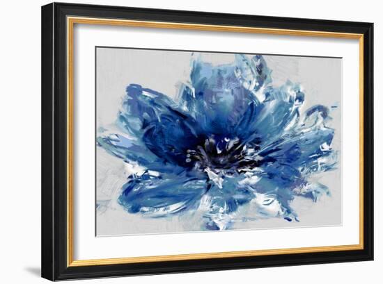 Abstract Floral Blue-David Moore-Framed Art Print