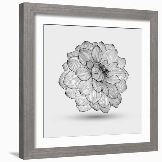 Abstract Floral Flower Dahlia-Helga Pataki-Framed Art Print