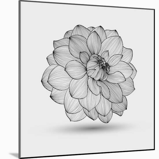 Abstract Floral Flower Dahlia-Helga Pataki-Mounted Art Print