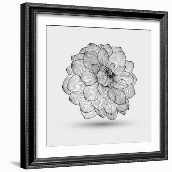 Abstract Floral Flower Dahlia-Helga Pataki-Framed Art Print