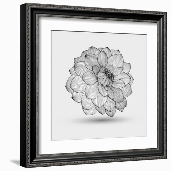 Abstract Floral Flower Dahlia-Helga Pataki-Framed Art Print