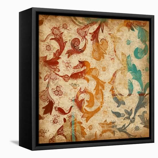 Abstract Florals Mate-Jace Grey-Framed Stretched Canvas