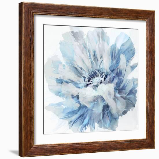 Abstract Flower 2 Blue-David Moore-Framed Art Print