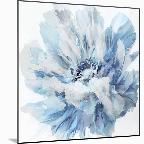 Abstract Flower 2 Blue-David Moore-Mounted Art Print