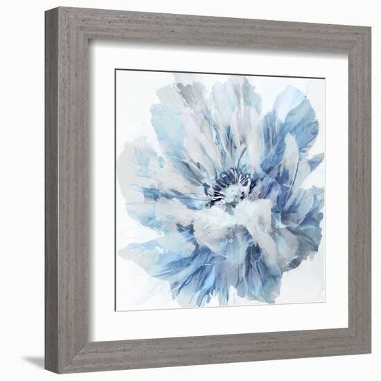 Abstract Flower 2 Blue-David Moore-Framed Art Print