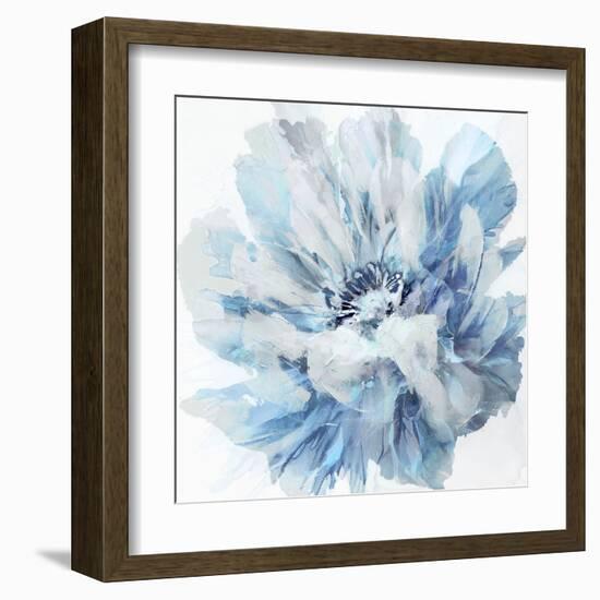 Abstract Flower 2 Blue-David Moore-Framed Art Print