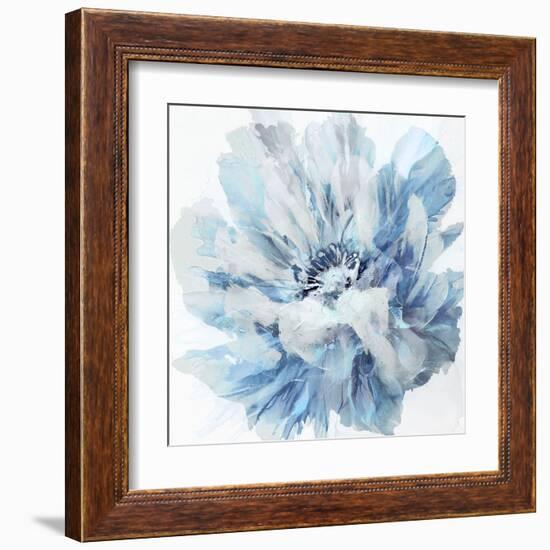 Abstract Flower 2 Blue-David Moore-Framed Art Print