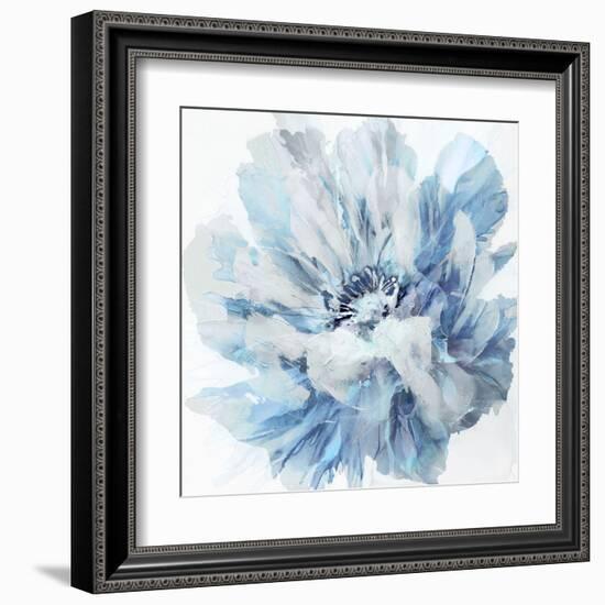 Abstract Flower 2 Blue-David Moore-Framed Art Print
