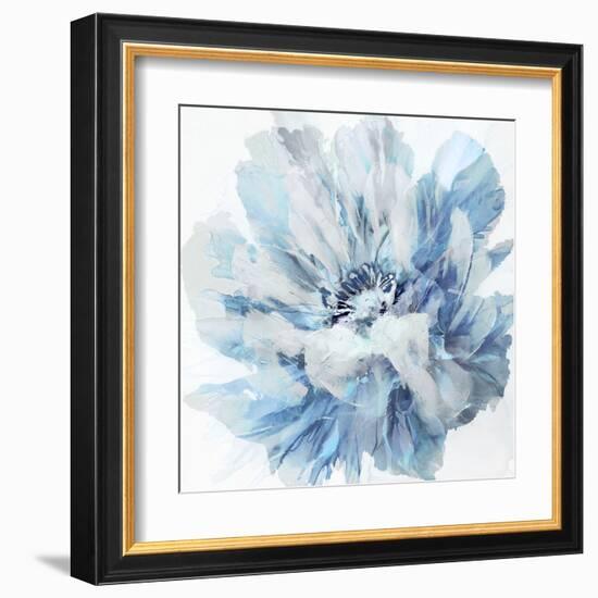 Abstract Flower 2 Blue-David Moore-Framed Art Print