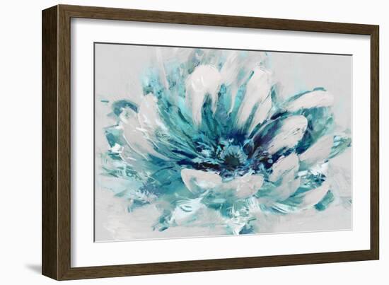 Abstract Flower Aqua-David Moore-Framed Premium Giclee Print