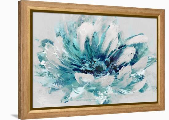 Abstract Flower Aqua-David Moore-Framed Stretched Canvas